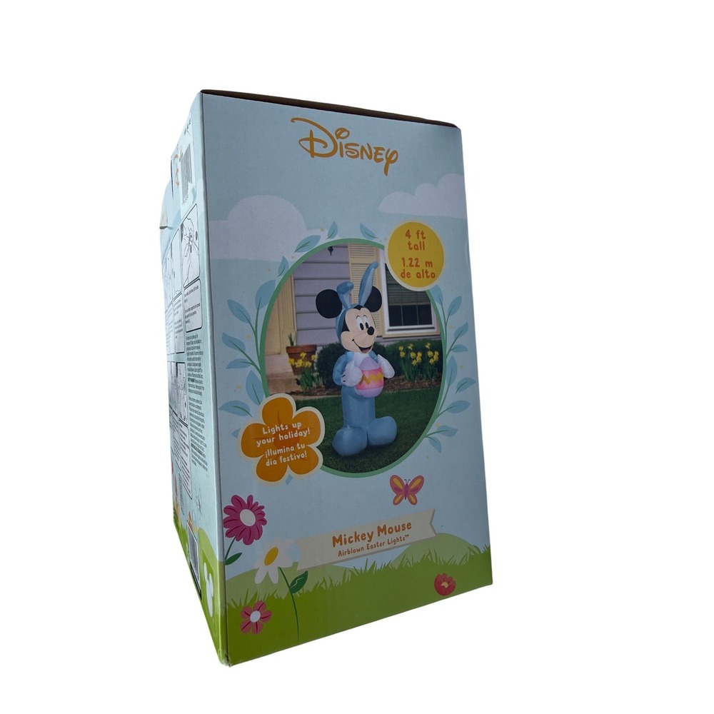 Disney Mickey Mouse‎ Airblown Easter Lights Inflatable 4ft Tall Bunny Suit Egg - Picture 5 of 5